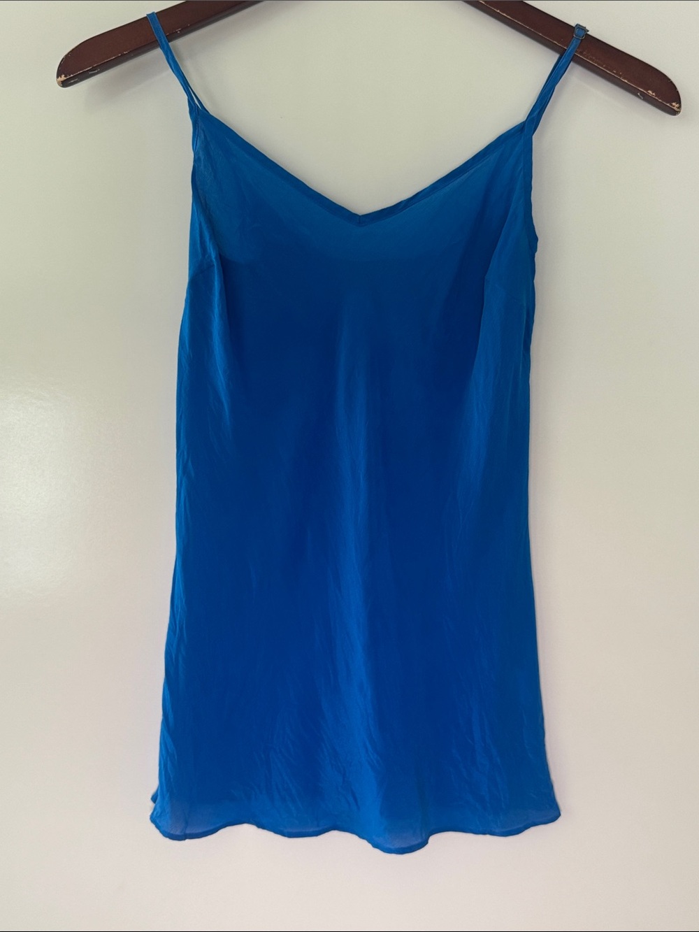 J Crew Silk Tank Shell Womens XXS Blue Adjustable Straps